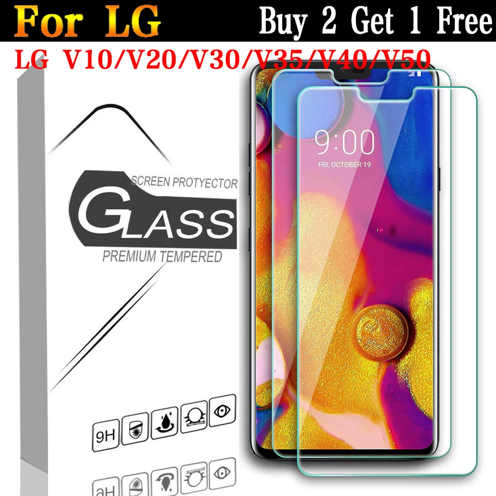 

2 Pcs Tempered Glass Screen Protector 2.5D Arc Edges 9 Hardness HD Anti-Scratch For LG V10 / V20 / V30 / V35 / V40 / V50 ThinQ