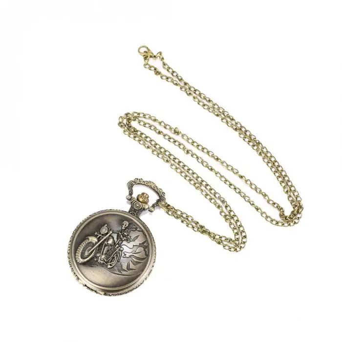 Модные для мужчин женщин карманные часы сплав открываемые полые резные Винтаж унисекс кварцевое ожерелье с подвеской цепи AIC88