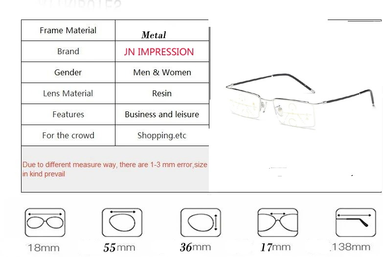 Титановые сплав очки мужские умные Zoom Asymptotically Multi-focal прогрессивные очки для чтения высокое качество Пресбиопия 1,0-3,0