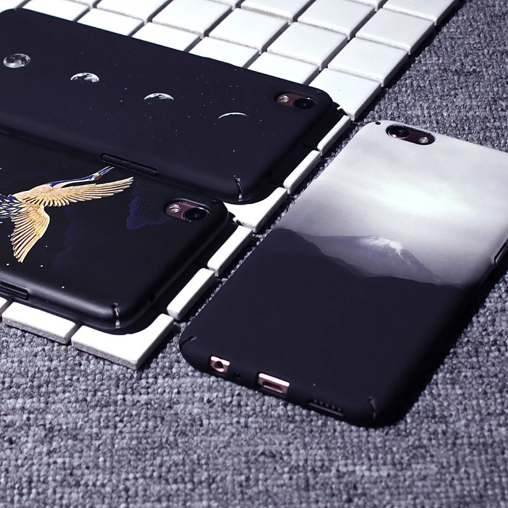 Забавный Мультфильм Mount Fuji Case Для iphone7 iphone 7 6 6s Плюс Мода Затмение Луны Жесткий PC