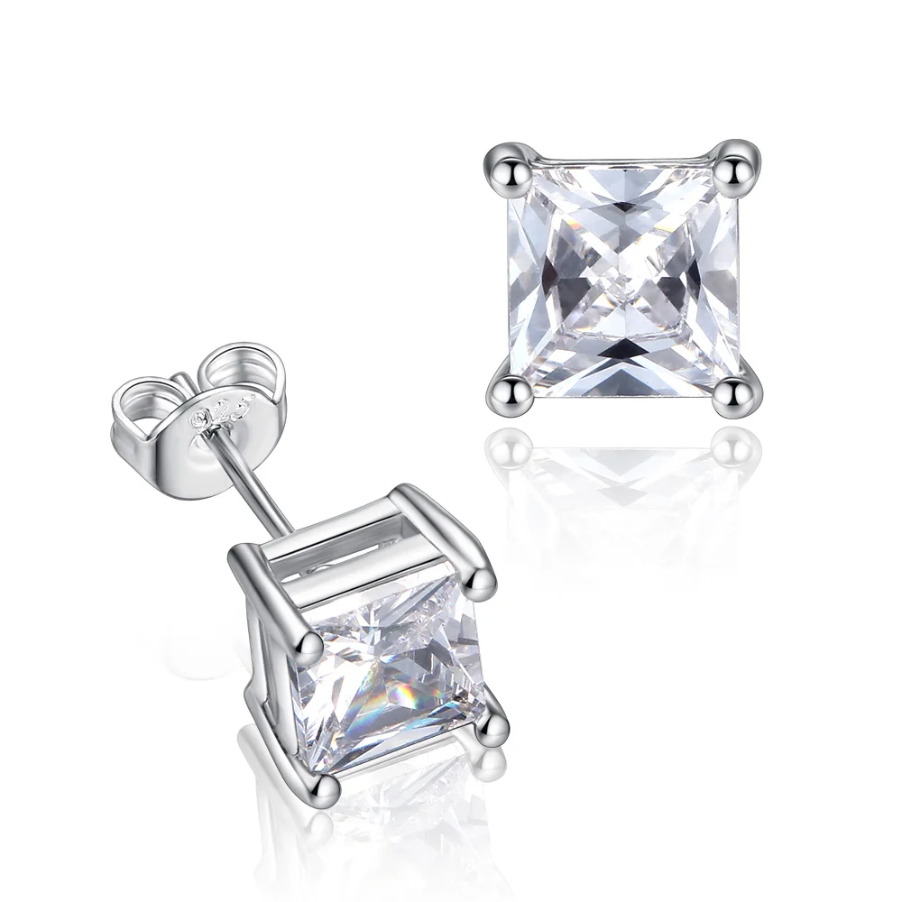 Новые квадратные блестящие циркониевые серьги-гвоздики с кристаллами букле D'oreille Femme маленькие серьги для женщин оптом - Окраска металла: E21-1