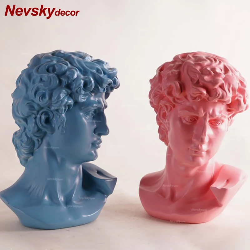 

Nordic decoration home decor David Head Statue Model Resin sculpture Crafts Ornament Creative Artwork Figurines Living Room