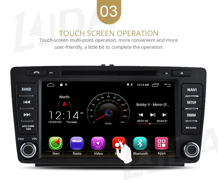 Flash Deal LJDA 8 Inch 2 DIN Anrdroid 9.1 Car DVD Player For SKODA Octavia 2009-2013 Bluetooth WIFI GPS Navigation Radio Multimedia 2G RAM 5
