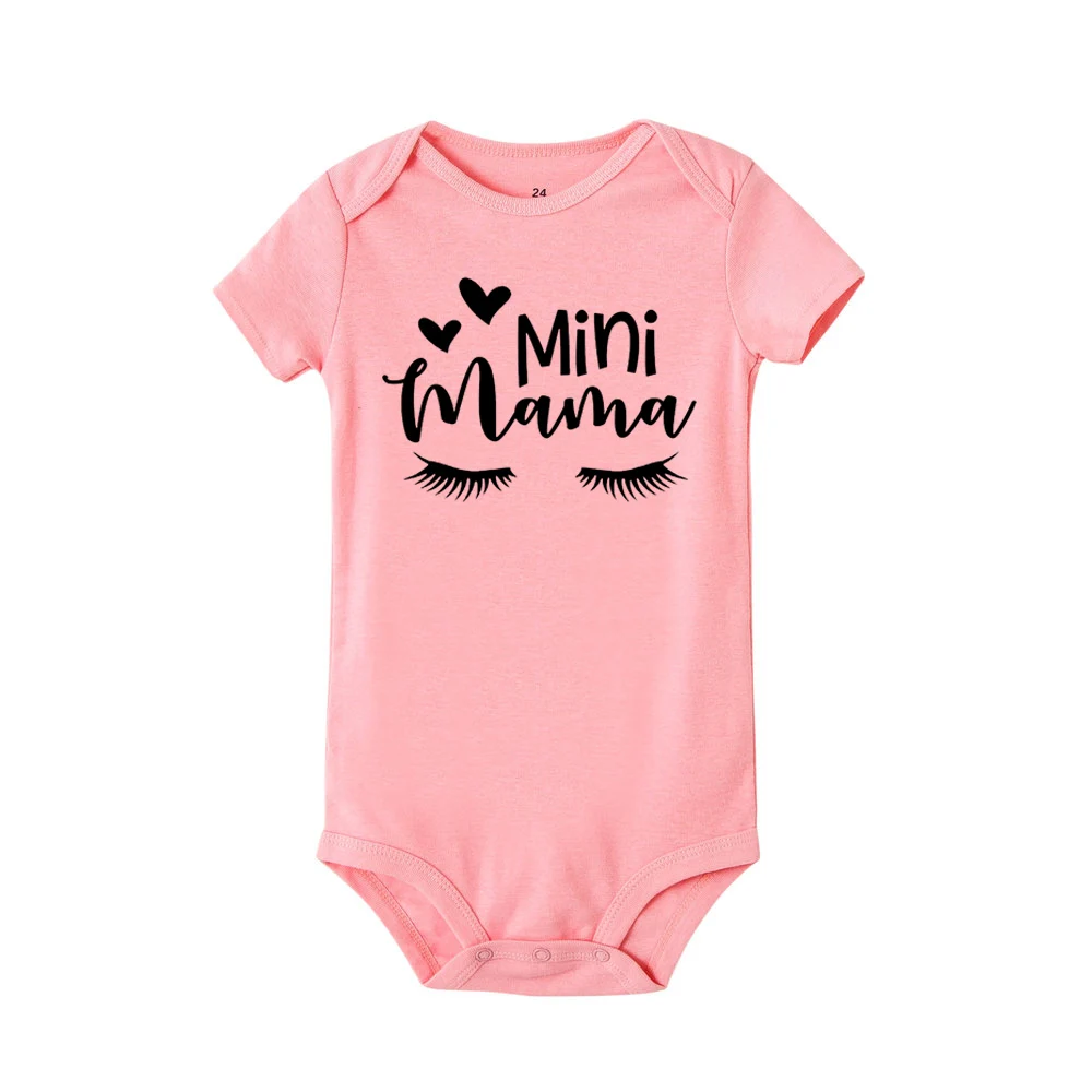 Mama's Mini me/Новинка года, комбинезон с короткими рукавами для новорожденных девочек летний пляжный костюм для детей возрастом от 0 до 24 месяцев - Цвет: R235-SRPPK-