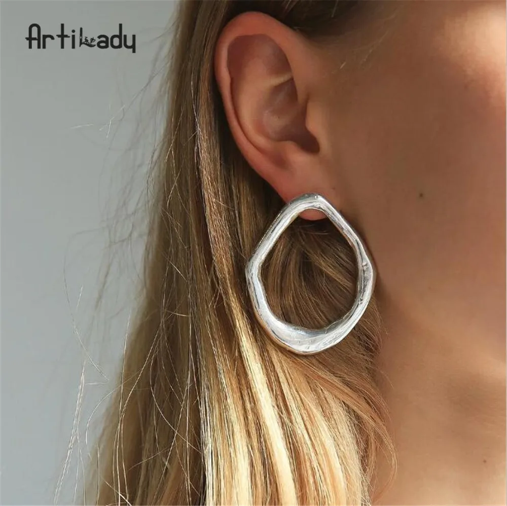 

geometric earring silver color irregular shape drop dangle earrings for women jewelry gift
