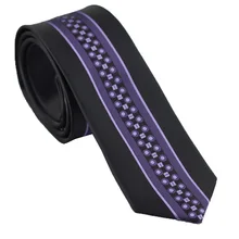 Coahella галстуки черный галстук с фиолетовой полосой в горошек дизайн панели шейный платок из микрофибры обтягивающий галстук 6 см