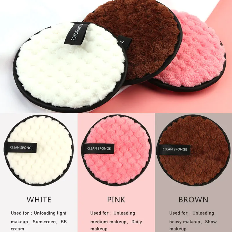 

Sale 1PC sponge Double layer Facial Nail Art Cleaning Makeup Pads Face Cleaning Towel Makeup Remover Puff Reusable