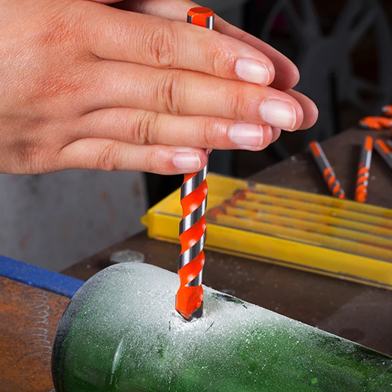 Triangle Drill Ceramic Wall Glass Cement Concrete Hole Opener Stone Red Cutting Machine Nail Metal Drill 4-12mm