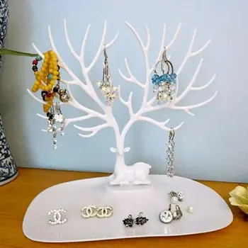 

Jewelry Deer Tree Stand Display Organizer Necklace Earring Holder Jewelry Racks Y4QB