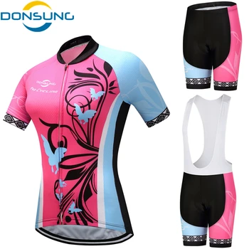 

Cycling Jersey Set Women Short Sleeve Breathable Sportwear For Women Pro MTB Bike Bicycle Summer Outdoor Cycling BIB Clothing