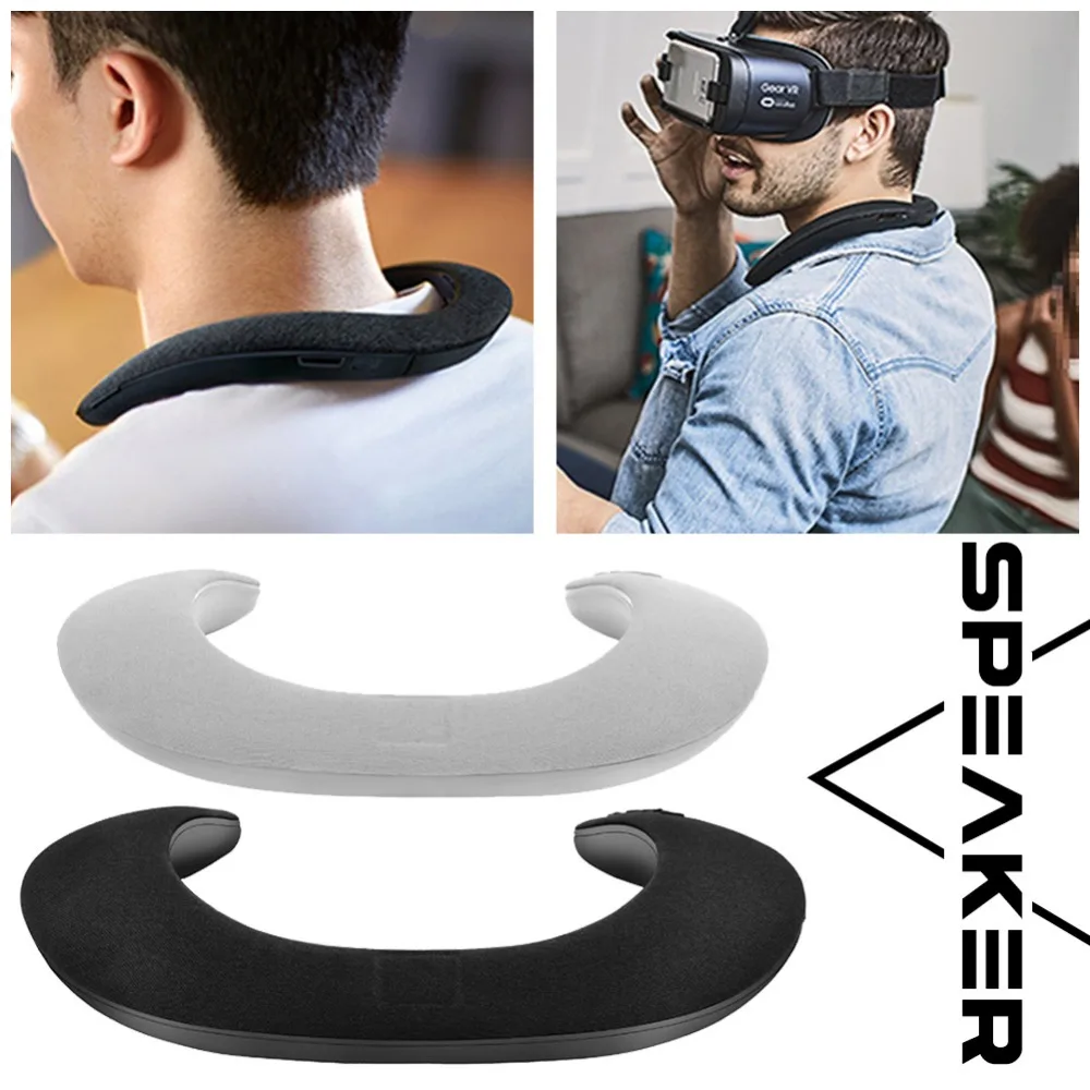 

New 5D Wireless Bluetooth Portable Mp3 Player Neck Novelty Bluetooth Wearable Speaker Subwoofer Magic Bluetooth Sports Speaker
