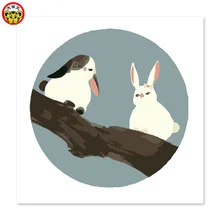 Картина по номерам художественная краска по номеру пара кроликов учебная краска ing цифровая краска ing Гостиная Краска ing маленький noob белый