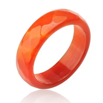 2017 fashion hot sale high quality natural red agate section jade jewelry wedding rings for women and men wholesale