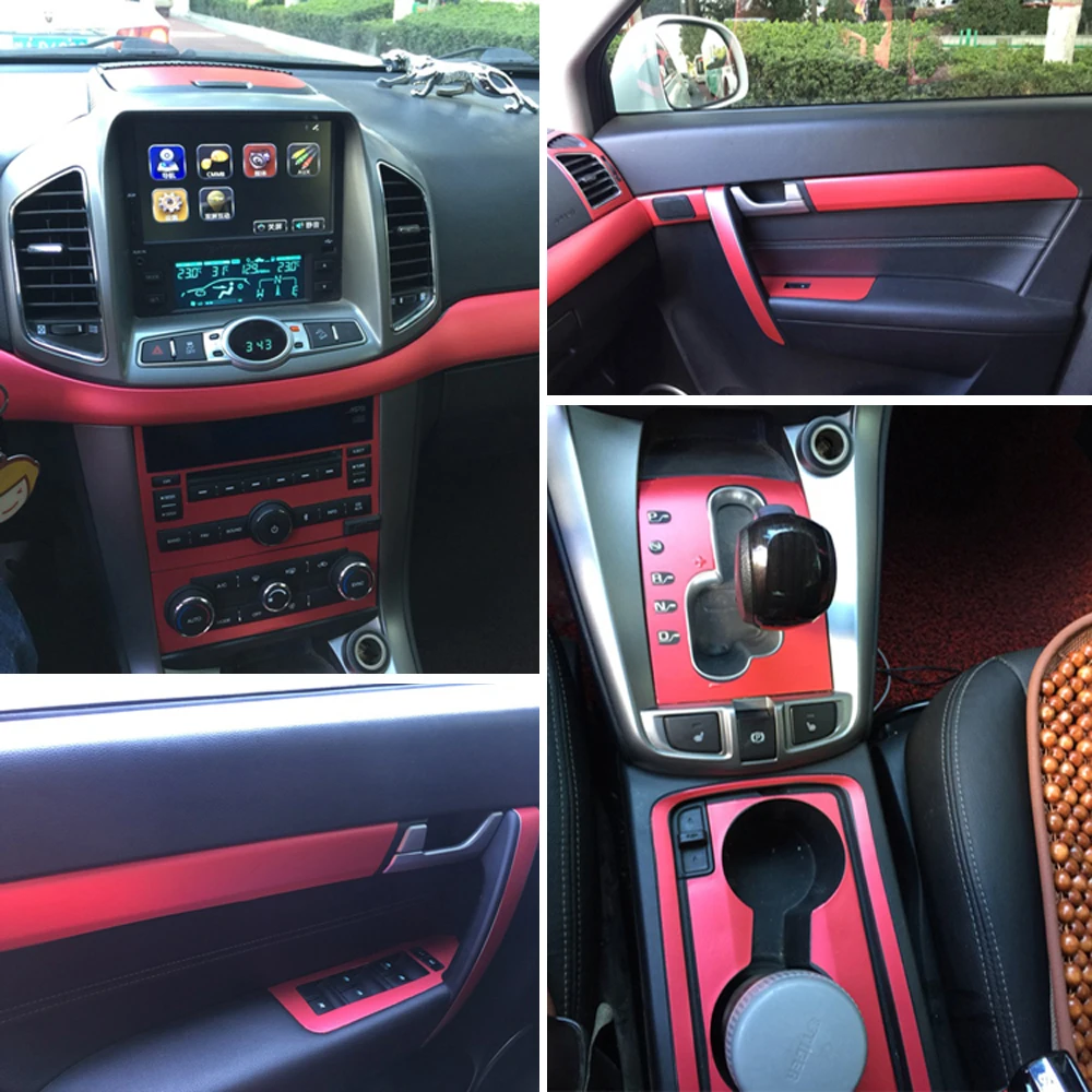 For Chevrolet CAPTIVA Interior Central Control Panel Door Handle 3D/5D Carbon Fiber Stickers Decals