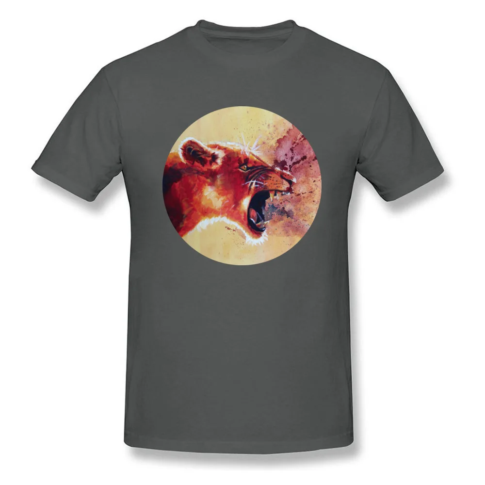 Men New Coming Tops Shirt O-Neck Summer/Autumn 100% Cotton Top T-shirts Fashionable Short Sleeve Roar Lion portrait Tshirts Roar Lion portrait carbon