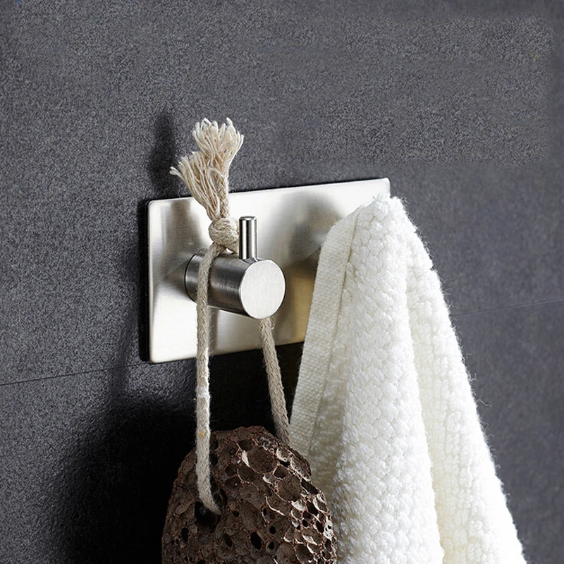 Buy Stainless Steel Wall Hooks Waterproof Removable Kitchen Bathroom Shower