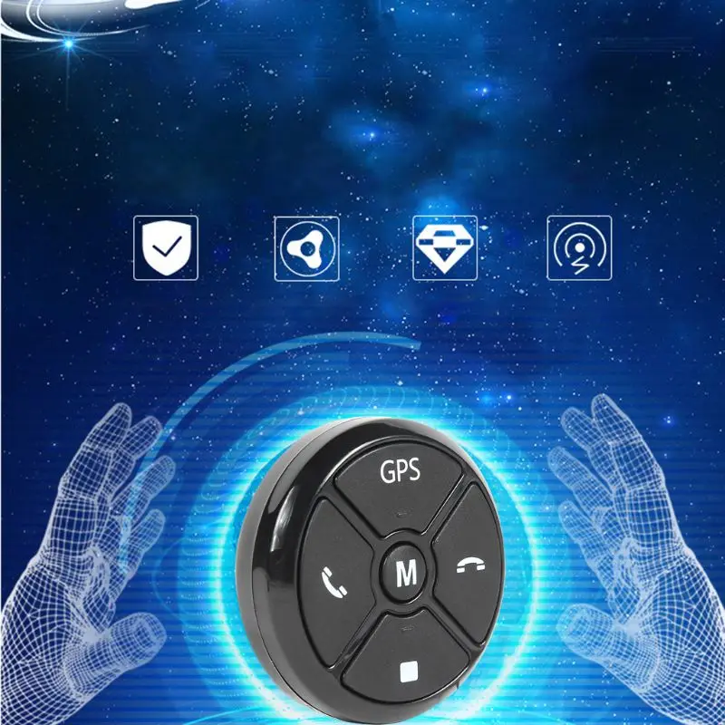 Controlador Universal del volante del coche 4 teclas música inalámbrico DVD GPS volante botón de Control remoto