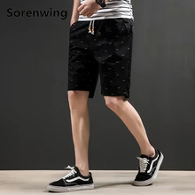 Sorenwing дизайн шорты с принтом мужские летние повседневные пляжные шорты с эластичной талией размера плюс мужская одежда до колен 21