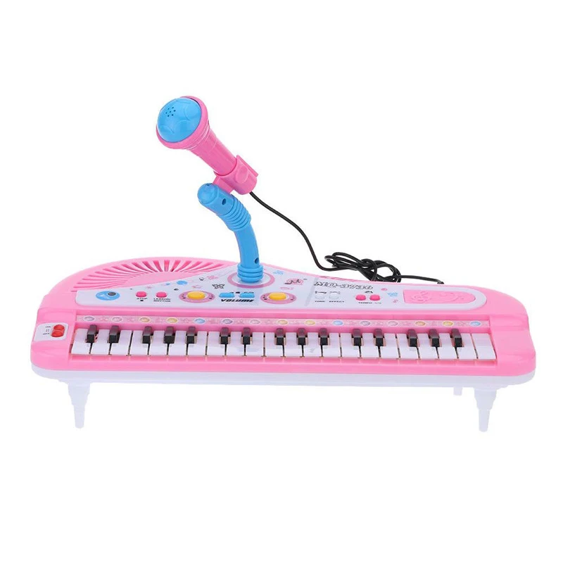 Teclas de Piano Brinquedo com Microfone Pratique a Reprodução de Música 37 Electone Mini Eletrônico Teclado Musical Crianças Set 3 37 teclas de piano electone mini teclado