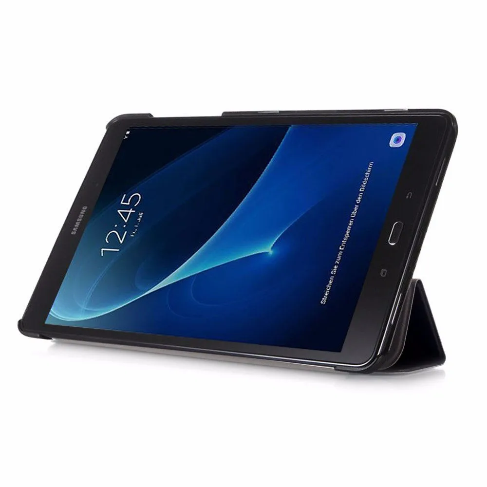 Тонкий Магнитный 3 складной Флип PU чехол для samsung Galaxy Tab A a6 10,1 T580 T585 SM-T580N T585N Кожаный Чехол+ пленка+ ручка