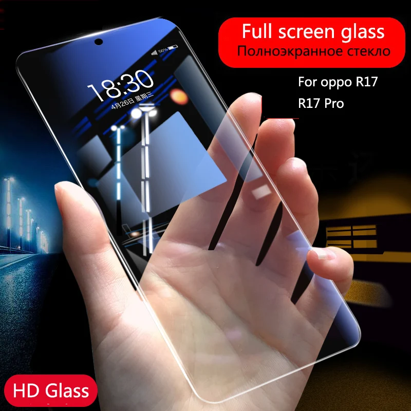 

9H Glass for OPPO R15 R17 R17 Pro F5 Screen Protector Tempered Glass Ultra Thin HD Clear full cover Protective film wangcangli