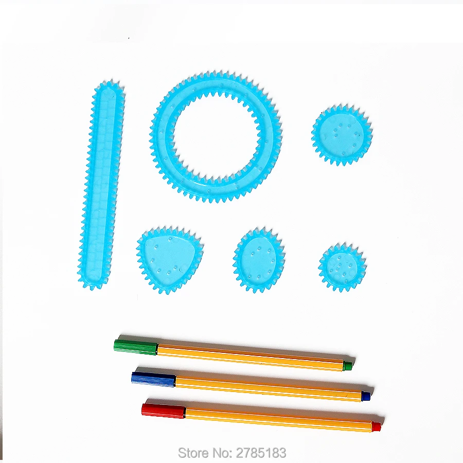 Спиральный дизайнерский Рисунок Свободный стиль 24 шт. сменная рамка с 3 ручками креативный Спирограф Рисование Развивающие игрушки для детей