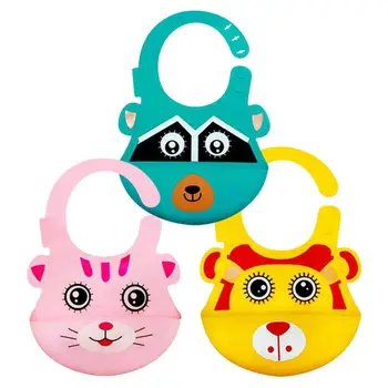 

Silicone Bib Three-Dimensional Washable Waterproof Baby Feeding Bib Feeding Rice Pocket Children's Saliva Pocket Fun Accessories