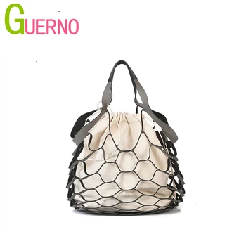 

2019 new fashion personality hollow bag beach net drawstring combination shoulder bag al220