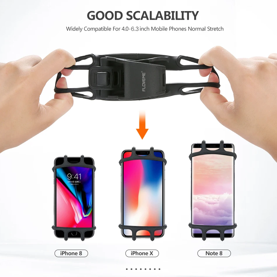 FLOVEME Fahrrad Telefon Halter Für iPhone 7 8 Plus X 11 Xs Xr 6 6S Plus 5S Universal silikon Fahrra