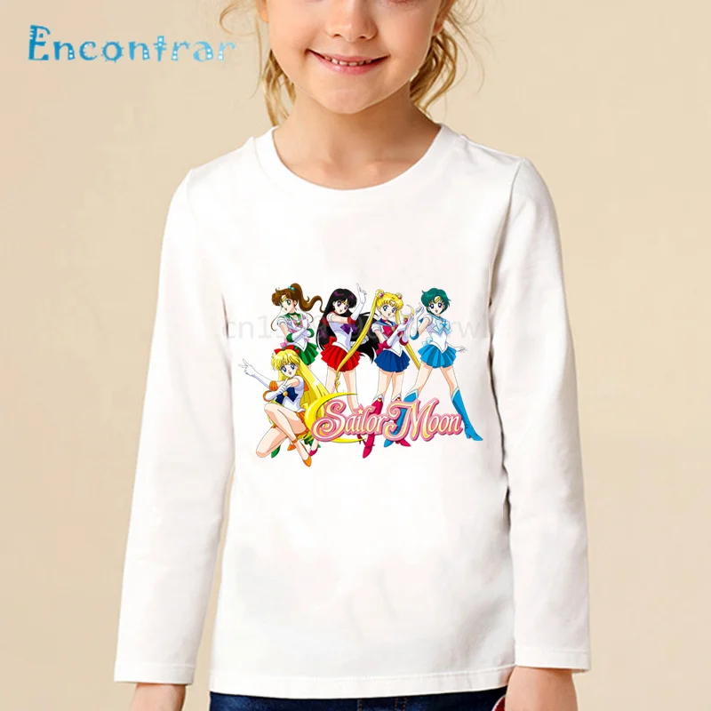 

Children Harajuku Sailor Moon Cartoon Print Tshirt Kids Funny Casual Tops Boys Girls Comfortable Long Sleeve T-shirt,LKP5195