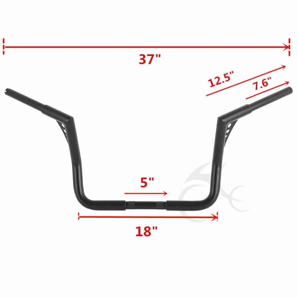 XFMT 18 Rise Hanger Bars 1-1/4 Handlebars Compatible with Harley Dressers Baggers Touring FLHT 
