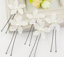 Bridal hairpins lace pearl romantic hairpins wedding hair decoration clips hair accessories 60pc/lot