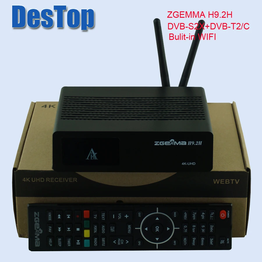 Оригинальная версия 4K UHD ТВ приставка ZGEMMA H9.2H Linux OS DVB S2X t2 тюнеры HEVC H.265 декодер bulit Wi