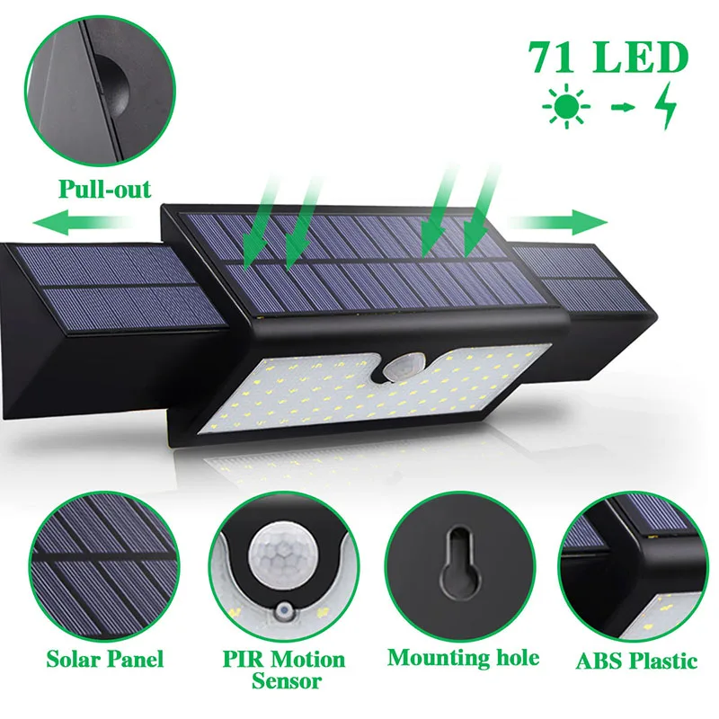 Upgraded Version Retractable Solar Folding Wall Light (39)