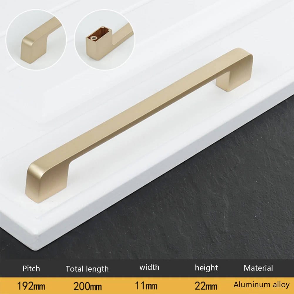 1 упаковка, золотая для шкафа, ручки из матовой латуни, ручки для шкафа, ручки для ящиков, фурнитура для мебели, дверные ручки для шкафа, золотые - Цвет: A5 192mm