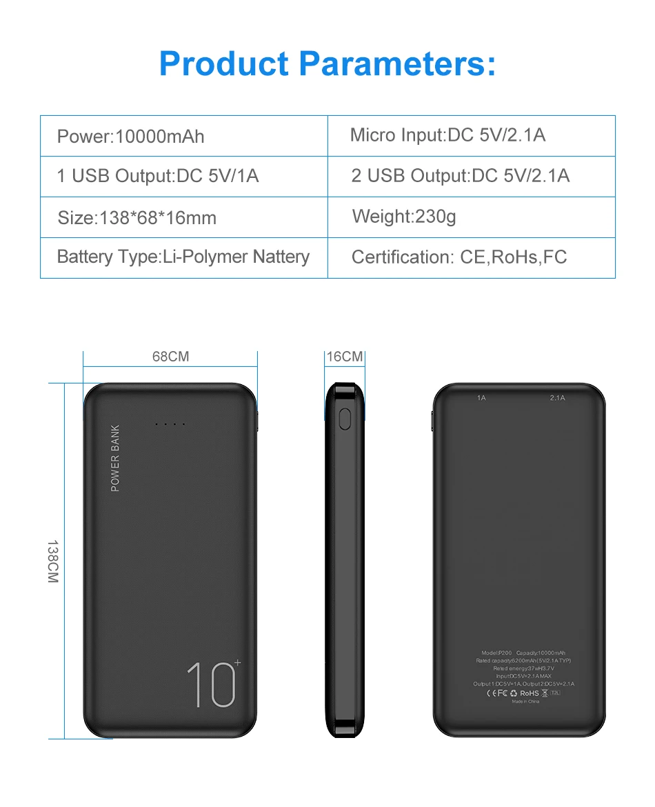 FLOVEME Mini 10000 мАч Внешний аккумулятор зарядное устройство для мобильного телефона с цифровым дисплеем внешний аккумулятор Двойной usb зарядка внешний аккумулятор