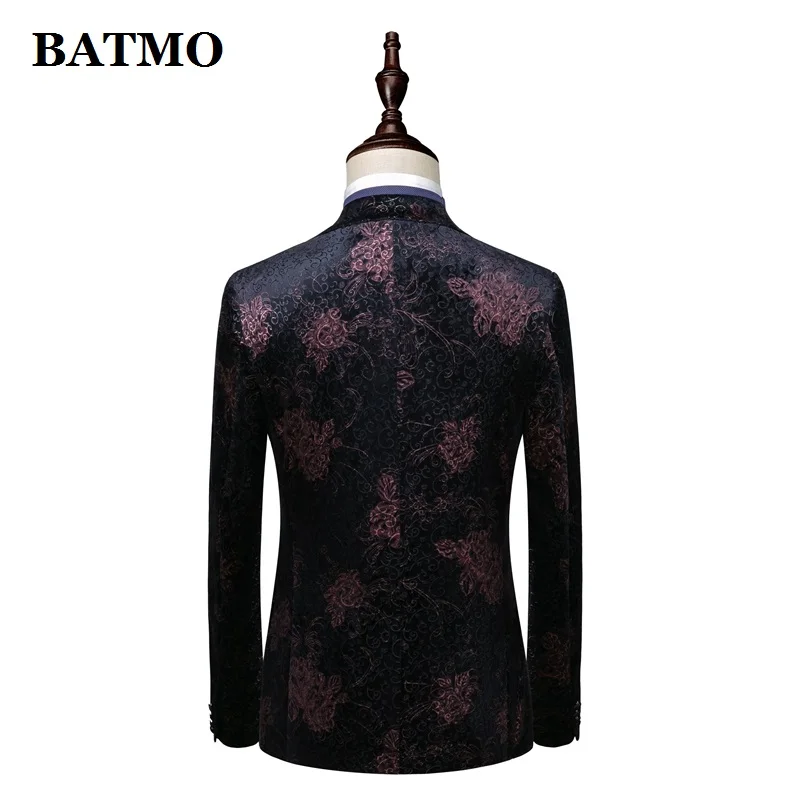 BATMO Новое поступление, модные повседневные мужские пиджаки с цветочным принтом, мужские свадебные платья, куртки+ брюки+ жилет, XZ309
