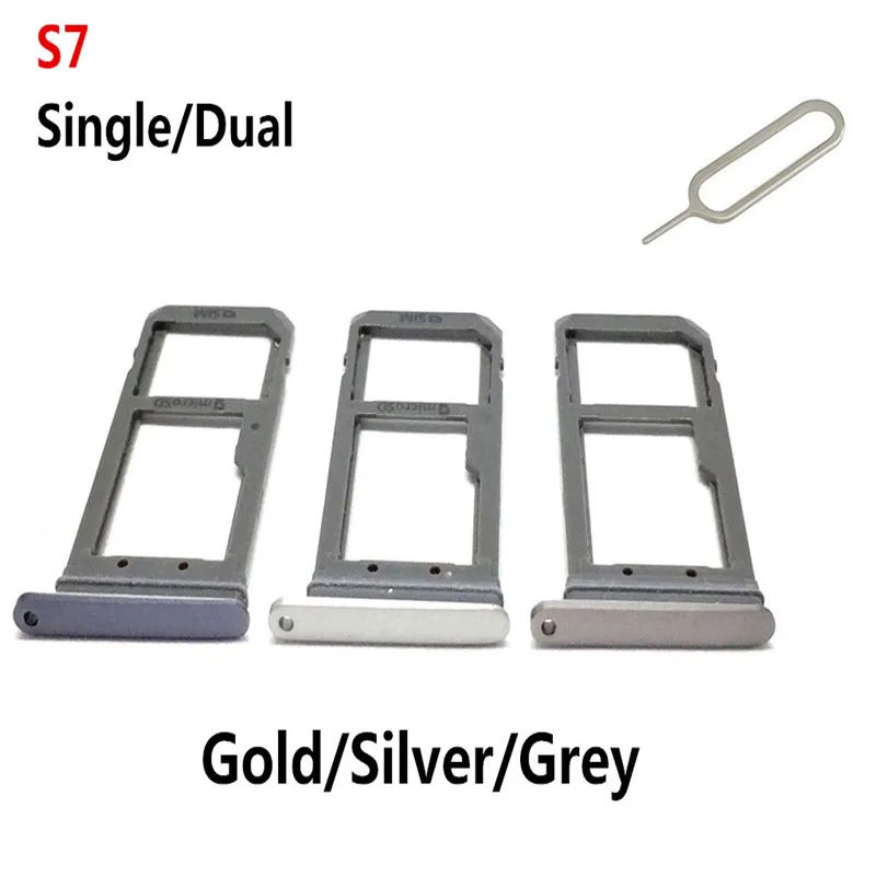 

Single/Dual Sim Card Tray For Samsung Galaxy S7 G930 G930F SIM Card Holder Slot Adapter Replacement Part