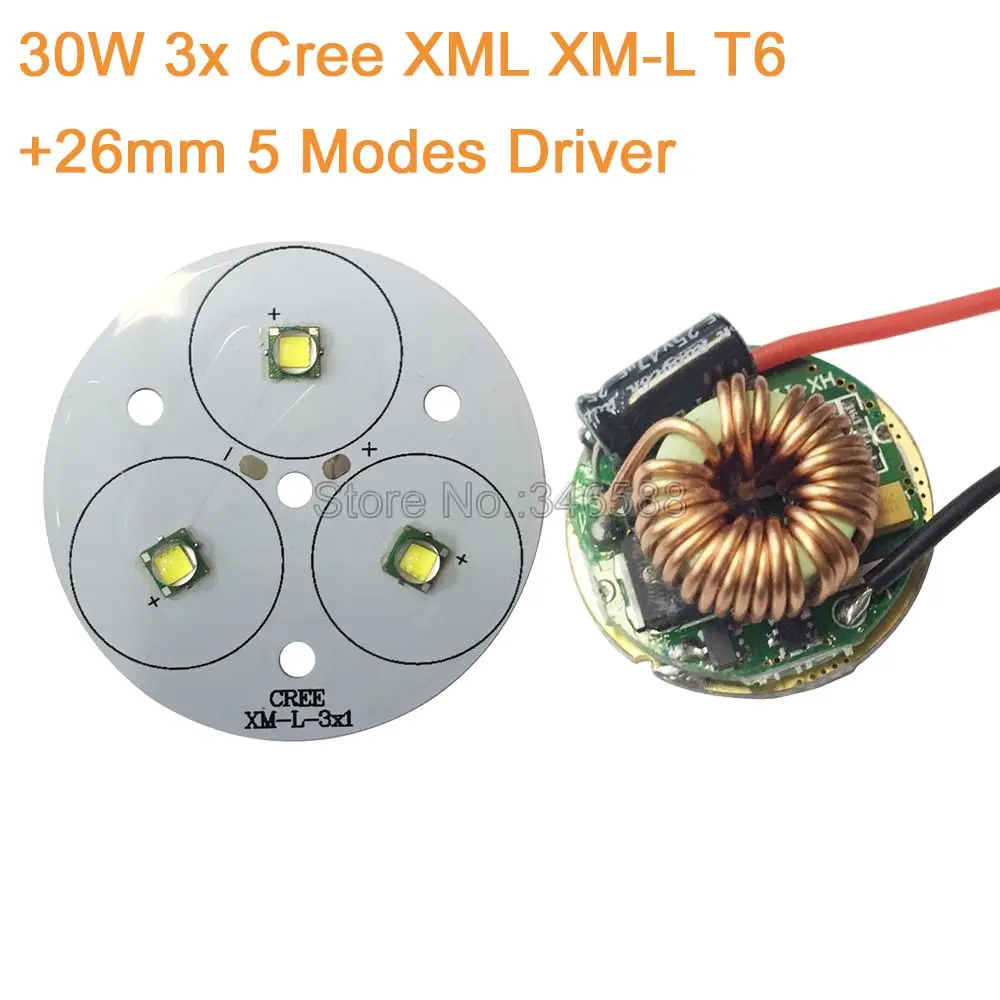 DIY фонарик 3 * Cree XML XM L T6 светодиодный излучатель высокой мощности холодный белый