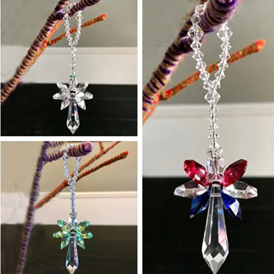 

1PCS Crystal Angel Suncatcher Hanging Crystal Prisms Sun Catchers Pendant Healing Ornament Decor Gift For Home Decoration