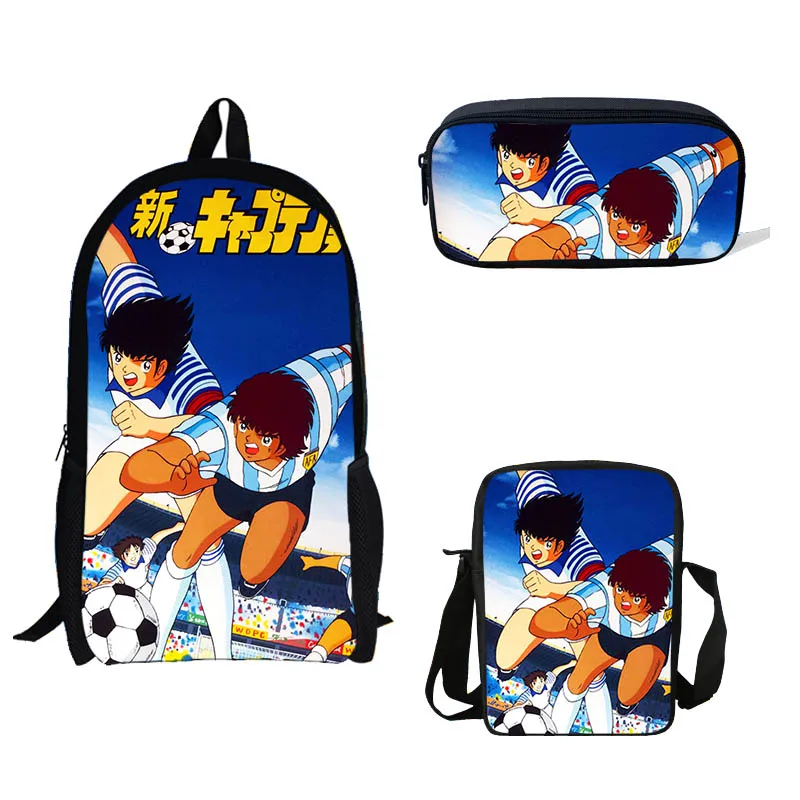 

Anime Captain Tsubasa Print Backpacks Children Bookbag Boys School Bag Mochila Daily Shoulder Set Pencil Croobody Custom