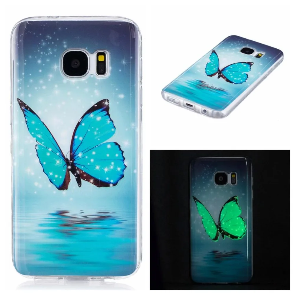 Ультратонкий чехол из ТПУ с бабочками для Samsung Galaxy S5 S6 S7 Edge S8 Plus J3 J5 J7 Prime A3 A5 A8 2016 2017
