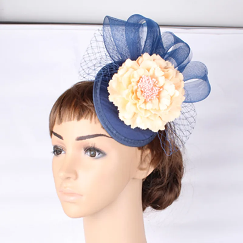 

2017 new style party headwear silk flower with fascinator base wedding hair accessories occasion hats bridal hairstyle MYQ133