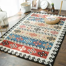 Ласковый ковер с нордическим узором гостиная простой журнальный столик коврик ткачество спальня комната полная кровать одеяло фойе