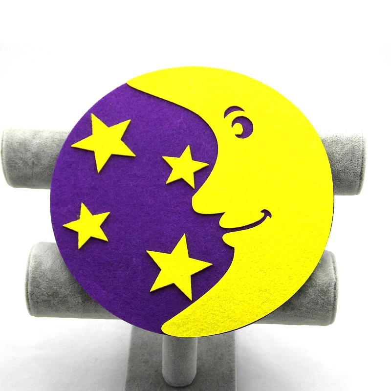  FISHWAVES New Design Non-woven Cloth Felting Moon Star Stickers Diy Tree Flower Felt Decoration Kin - 32864875253