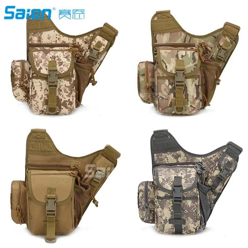 Outdoor Sport Military Women and Men's Multi-functional Tactical Messenger Shoulder Bag with Patch for Hunting Hiking Cycling
