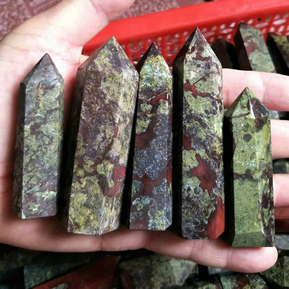 5 Pieces Natural Dragon Blood Stone Jasper Crystal Point Tower Polished Healing Stones Aliexpress