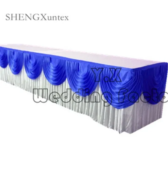 royal blue Настольная юбка из материала Ice Silk настольная юбка ing включает в себя Swag драпировку - Цвет: royal blue
