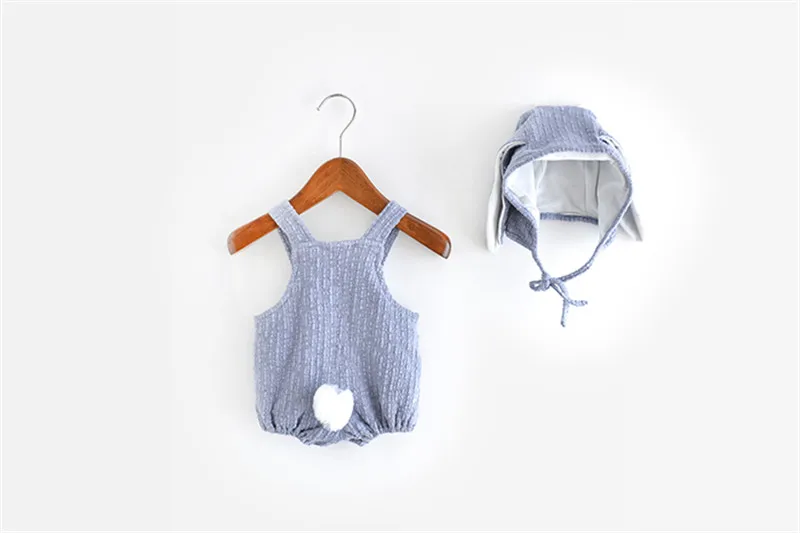 Детский хлопковый комбинезон без рукавов с длинными ушками|baby boy romper christmas|sleeveless