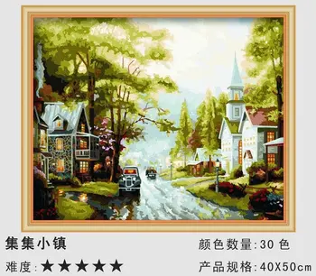 

Digital oil painting DIY special living room landscape couples married painted decorative painting 40*50 set town